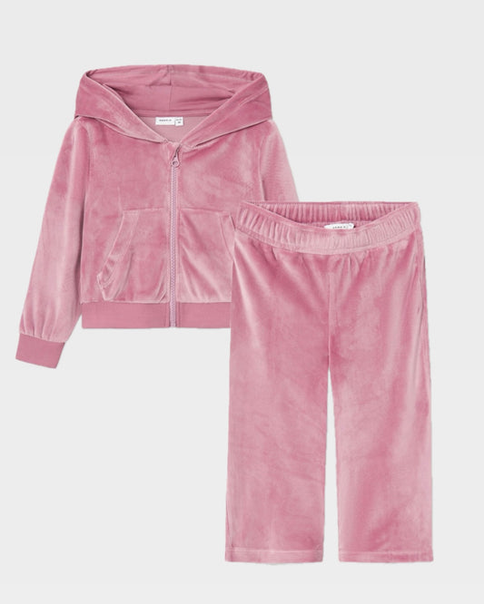 A05 Tuta in ciniglia rosa 5 anni