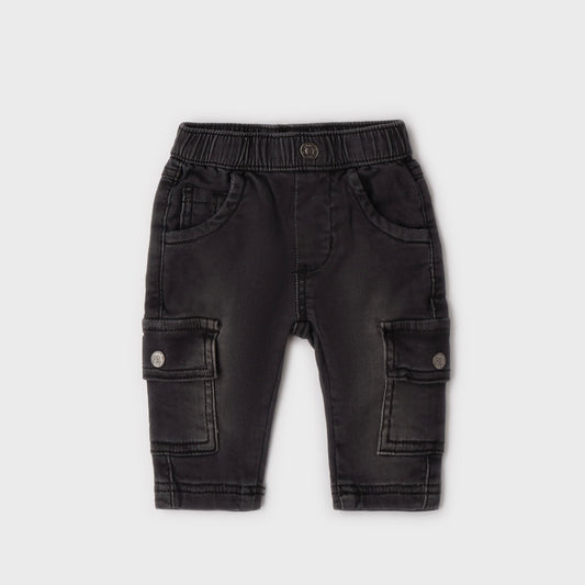 Pantalone cargo effetto denim