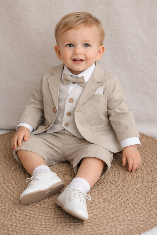 Completo beige in cotone