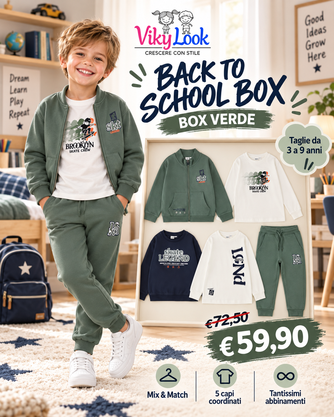 Box verde 5 capi