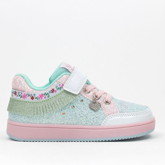 Frangetta Mix celeste/bianco