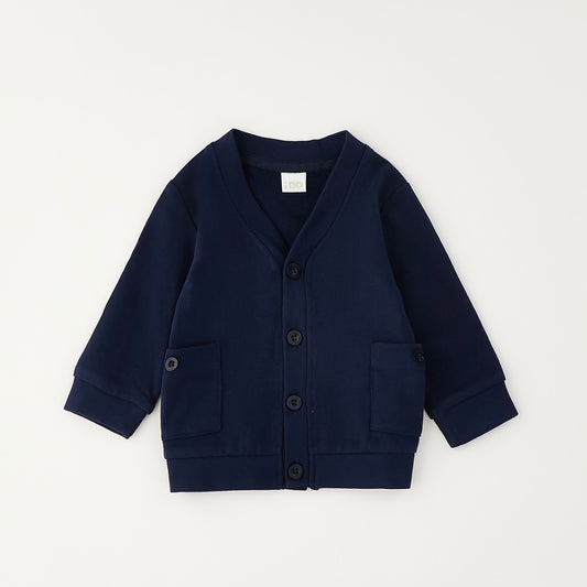Cardigan in felpa di cotone blu