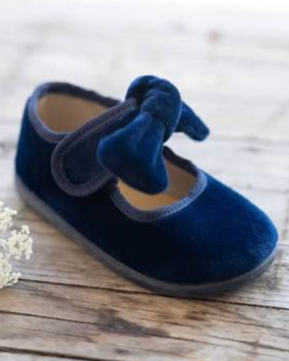 Ballerine velluto blu