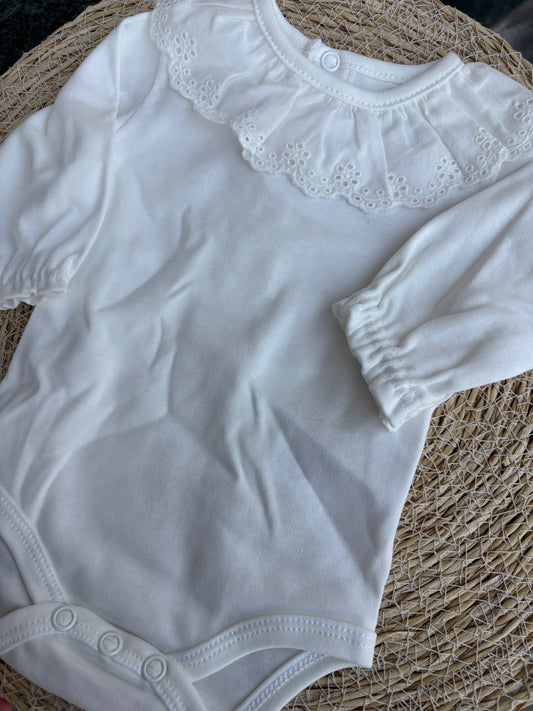 Body colleto ricamato fiori