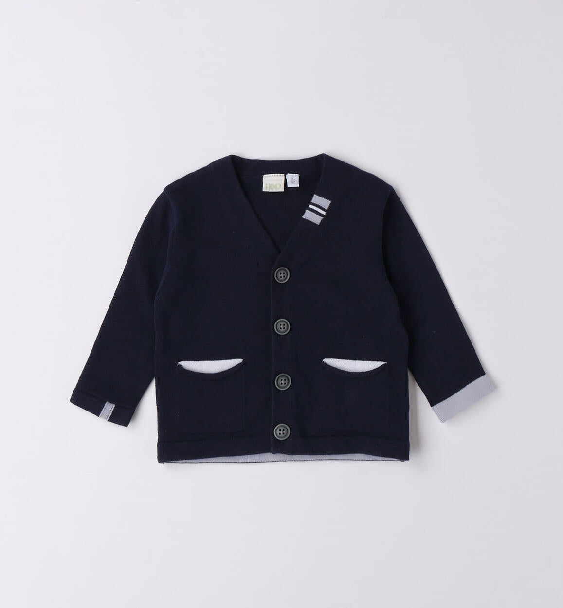 Cardigan in filo di cotone blu
