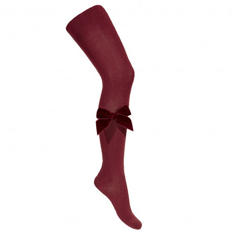 Collant Fiocco velluto bordeaux